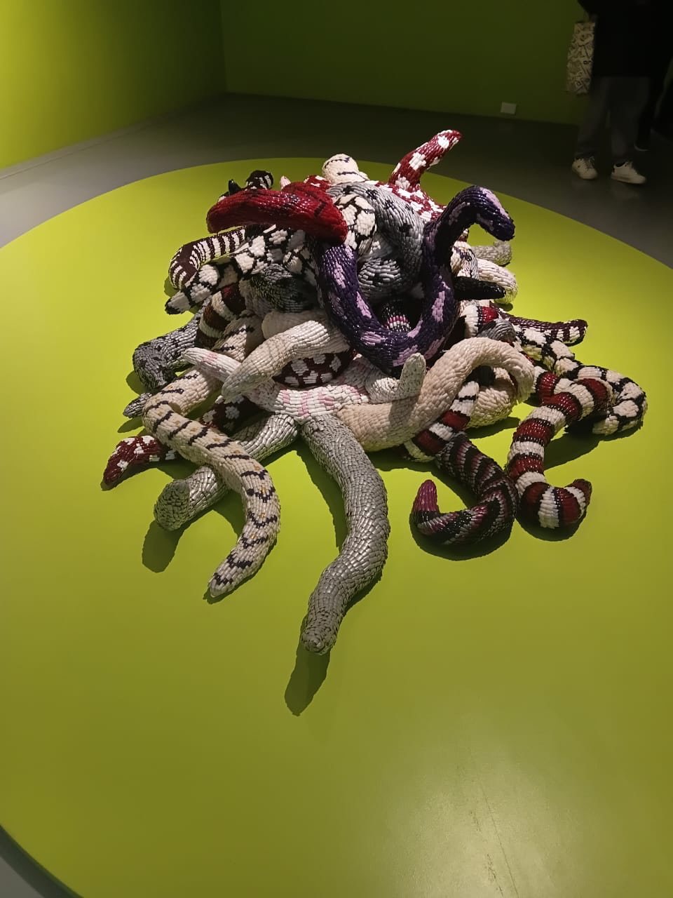 A colourful beaded sculptural installation at Zeitz MOCAA